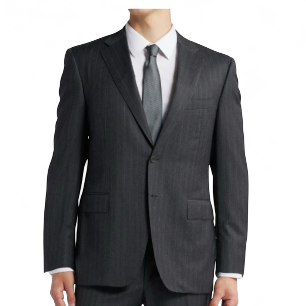 CANALI mens Siena Regular Fit Pinstripe Super 130s Wool Suit jacket blazer only